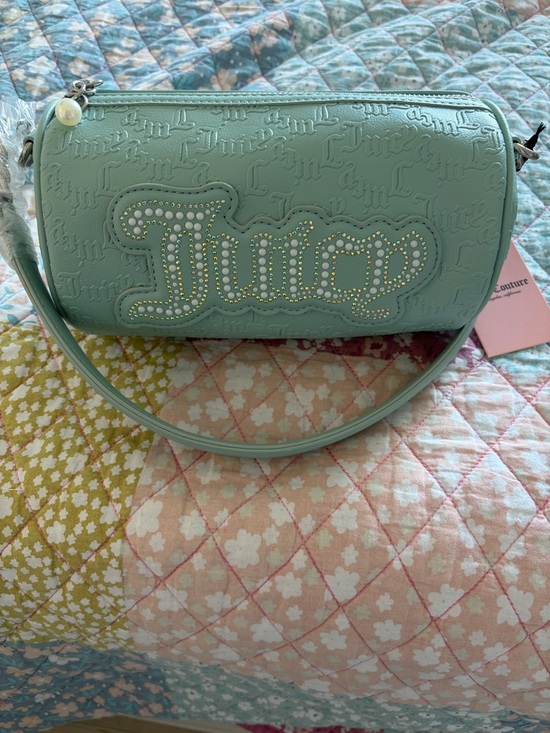 Juicy Couture Handbags - Trendy bag Juicy Couture Mint Barrel Crossbody Bag with Rhinestone Logo